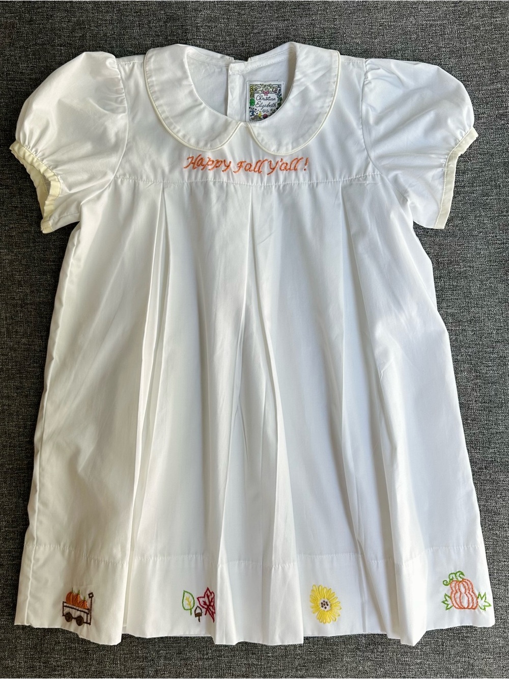 Christian Elizabeth & Co Happy Fall Y’all Embroidered Dress Pumpkins